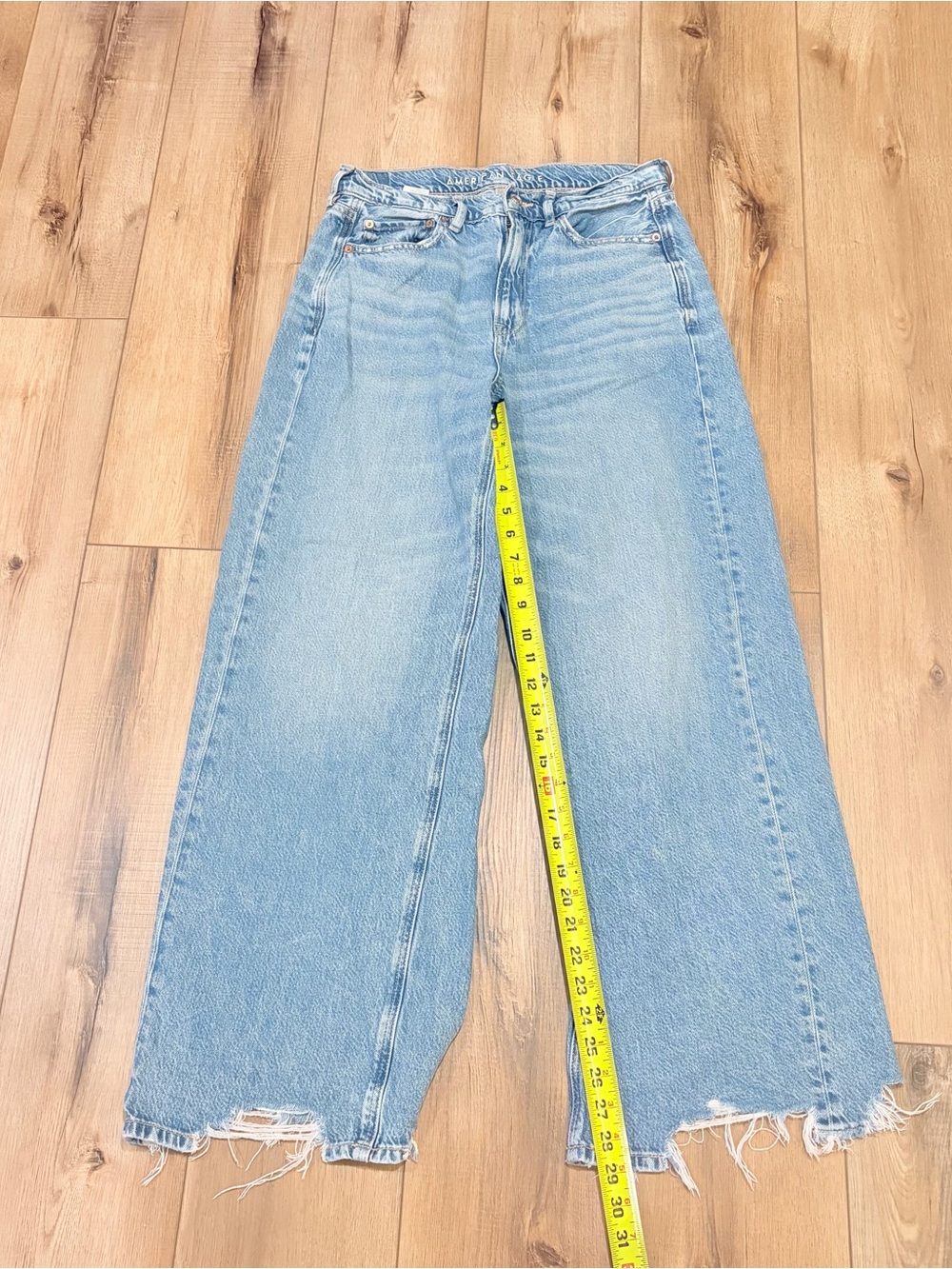 American Eagle Baggy Wide Leg Jeans Y2K Coastal Cowgirl Grungecore 8 - Picture 13 of 14